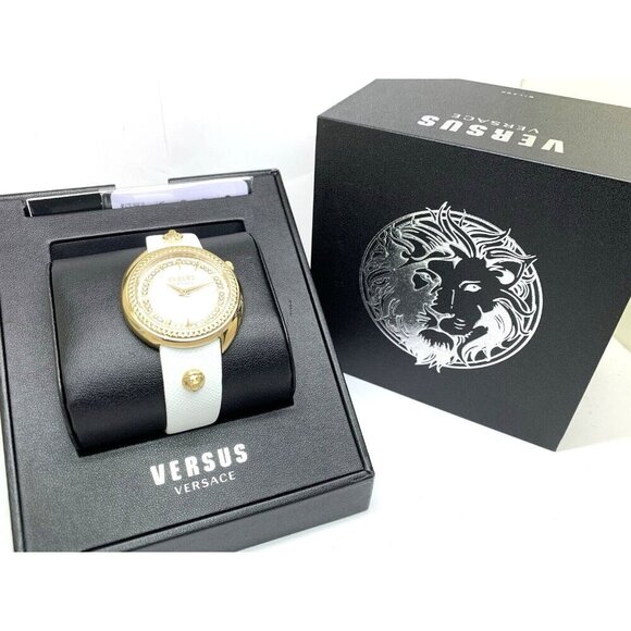 Versus by Versace Women's Watch VSPHF2921 Gold Case White Leather Band 3… - Picture 3 of 14